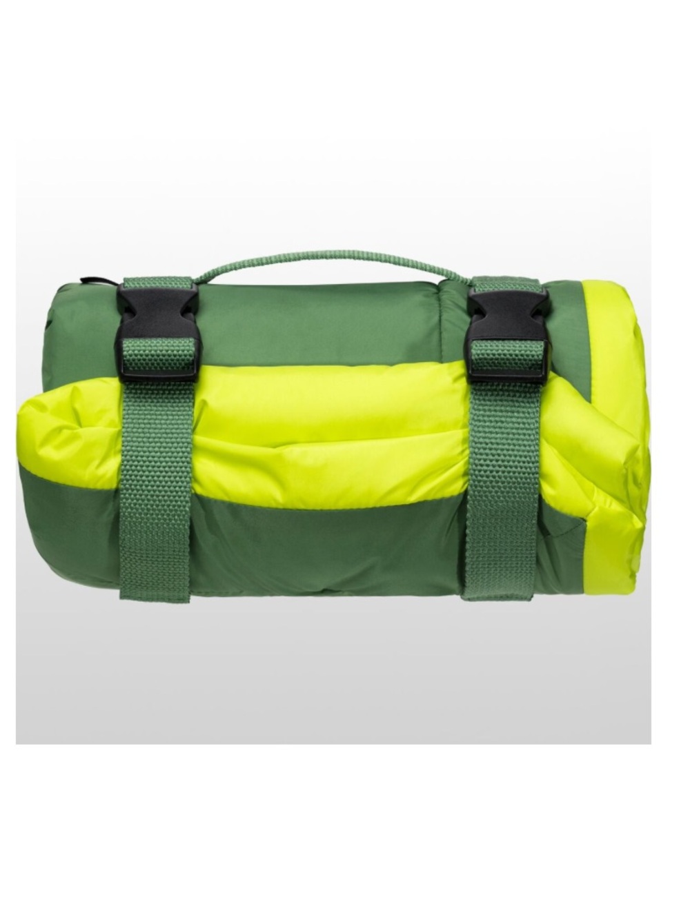 Green & Neon Yellow Roll-Top insulated pet bed for dogs